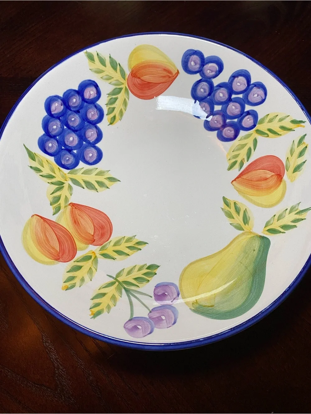 Artist’s Touch Orchard Jubilee 10 inch serving bowl fruit motif